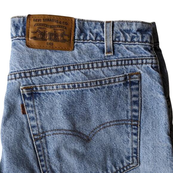 Vintage Levis 545 Brown Tab Light Blue Faded Stained Jeans Fits like 38 x 30 - Picture 2 of 4